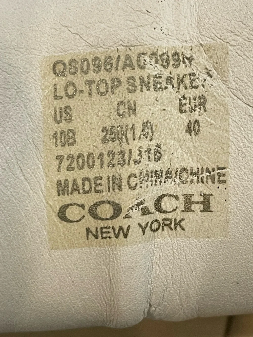 Coach C101 Low Top Sneaker. Size 10